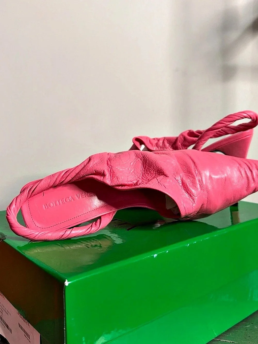 BOTTEGA VENETA The Point Leather Slingback Pump Pink